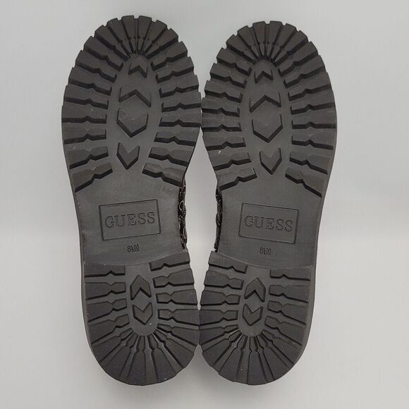 Guess Los Angeles Womens Brown Logo Ankle Combat Lace Up Boots Side Zip Sz 8.5M - Picture 9 of 12